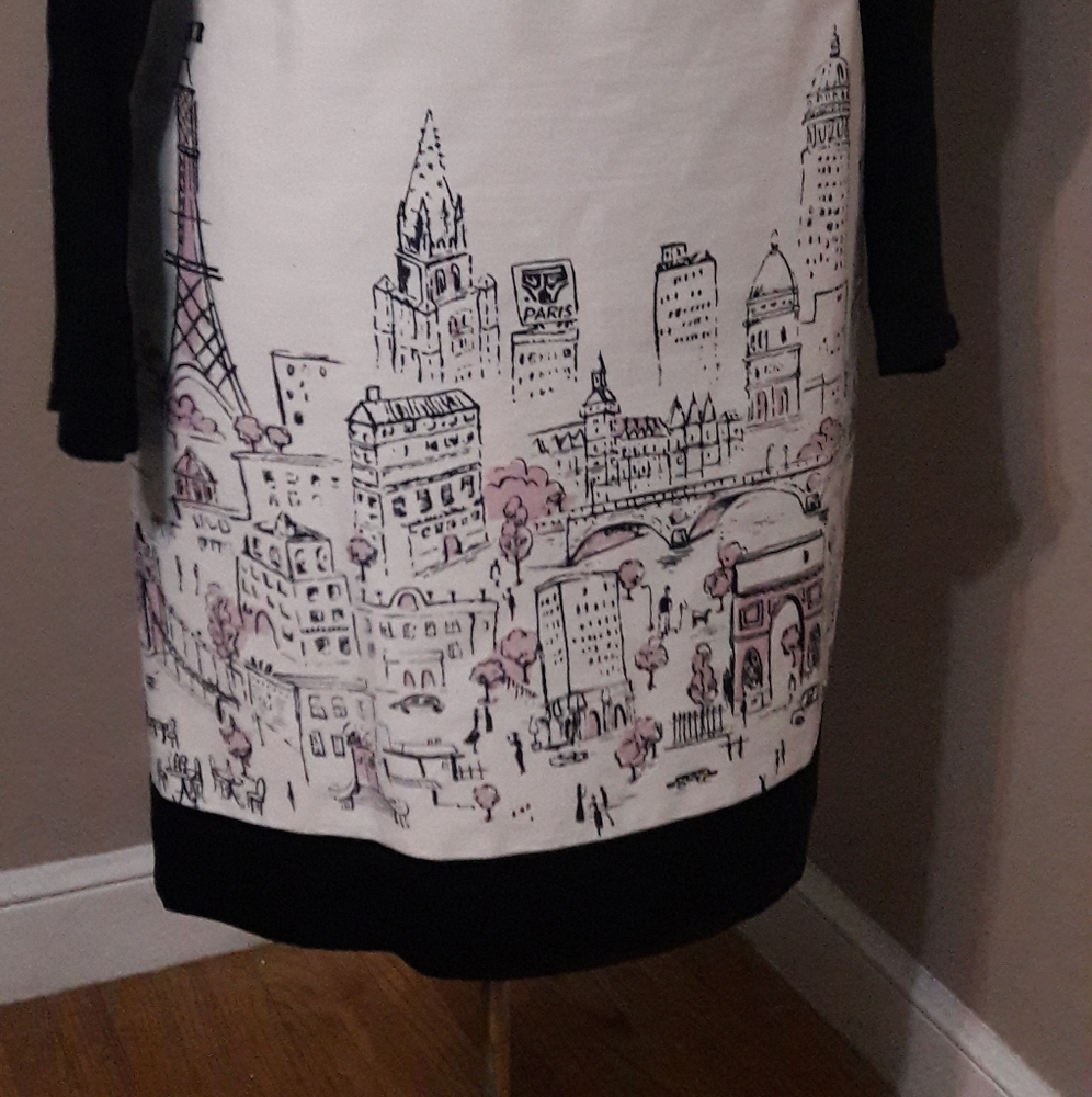 Tahari Skirt Paris Cityscape Skirt